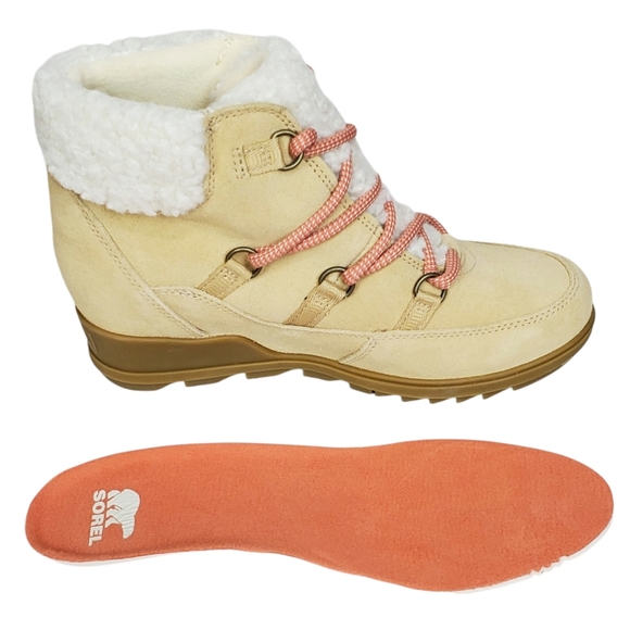 NWT Sorel Evie cozy lace boots ceramic paradox pink suede fur waterproof winter - Picture 14 of 16